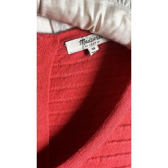 Madewell Abroad Medium Cotton & Wool Blend Sleeveless Red Fit & Flare Dress‎ - Picture 5 of 9